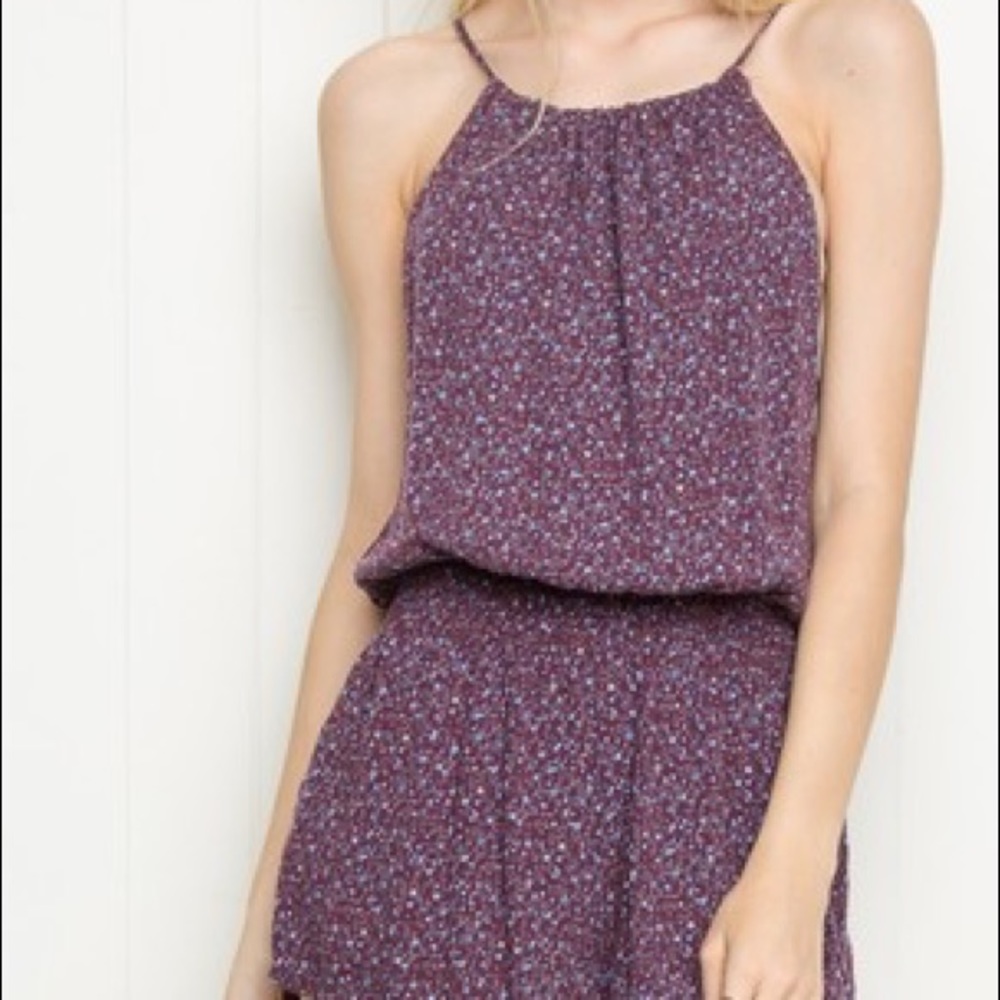 Brandy Melville Blanche Purple Floral Romper